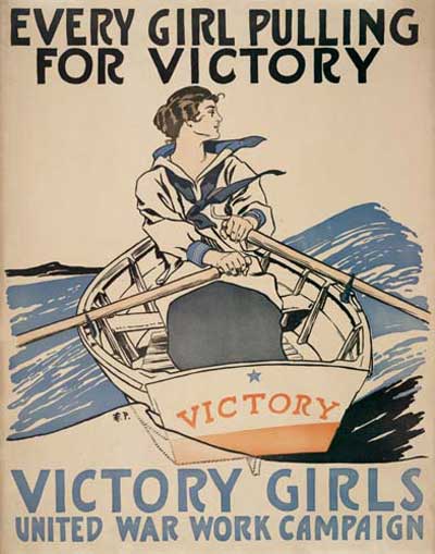 every girl pulling for victory poster