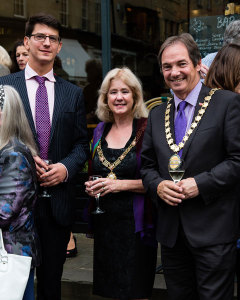 Mr. Jools Scott, composer of The Cool Web, Cllr Cherry Beath, Rt Worshipful Mayor of Bath, and Chairman of BANES Cllr Martin Veal